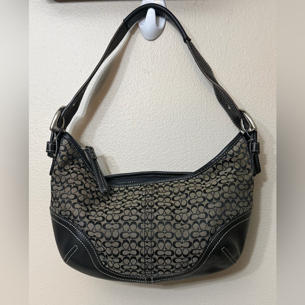 Coach 6351 Signature Soho Hobo Bag Shoulder Canvas Handbag Y2K Black